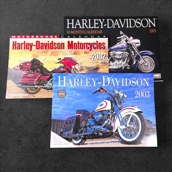 Lot of 3 Vintage Harley-Davidson Calendars 2002, 2003, 2005 Motorcycle 16-Month - Picture 1 of 10